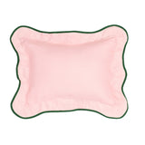 Pink & Hunter Green Linen Scallop Shams