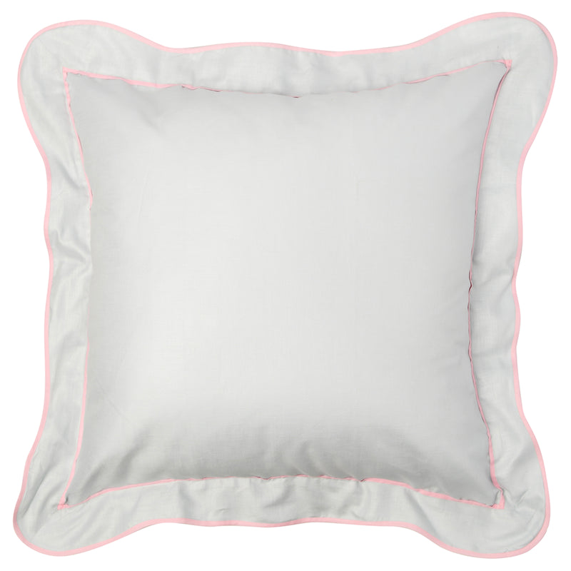 Soft Blue & Pink Linen Scallop Shams