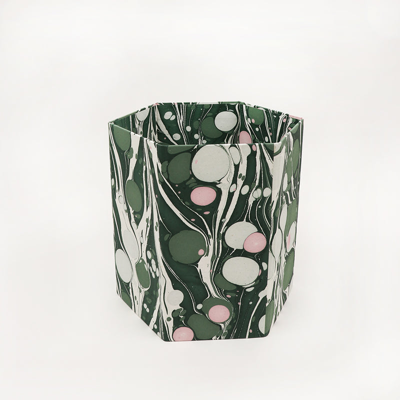 Marbled Paper Waste Basket