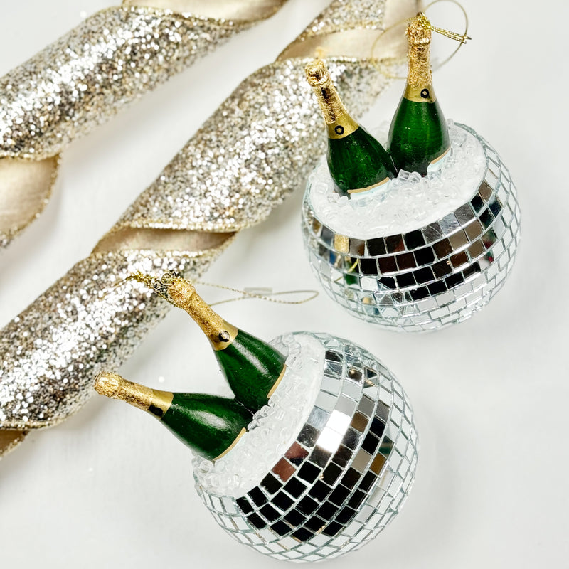 Champagne Disco Ball Ornament