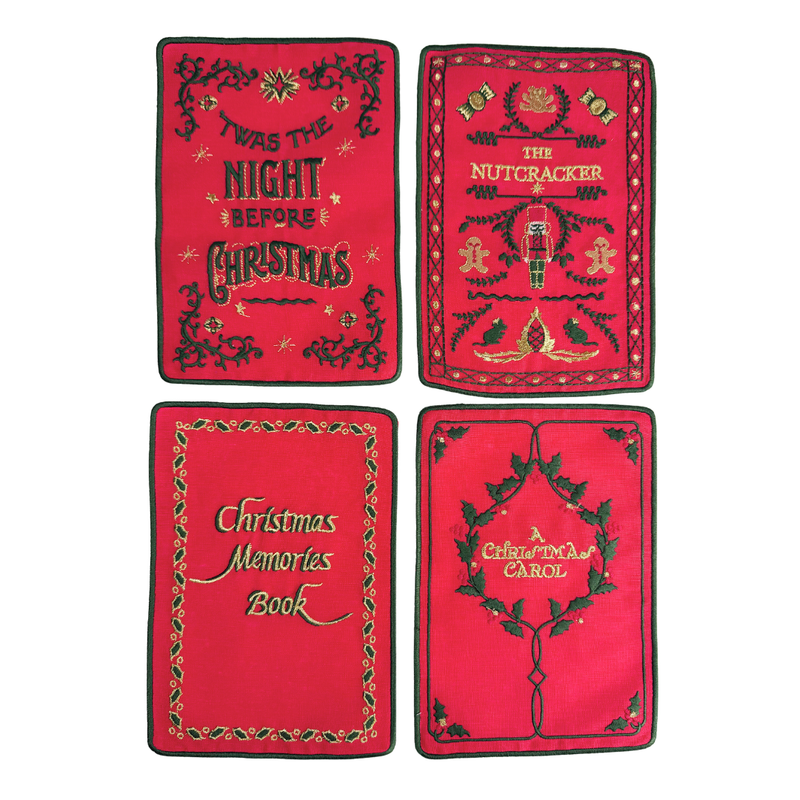 Christmas Classic Books Cocktail Napkins, set of 4