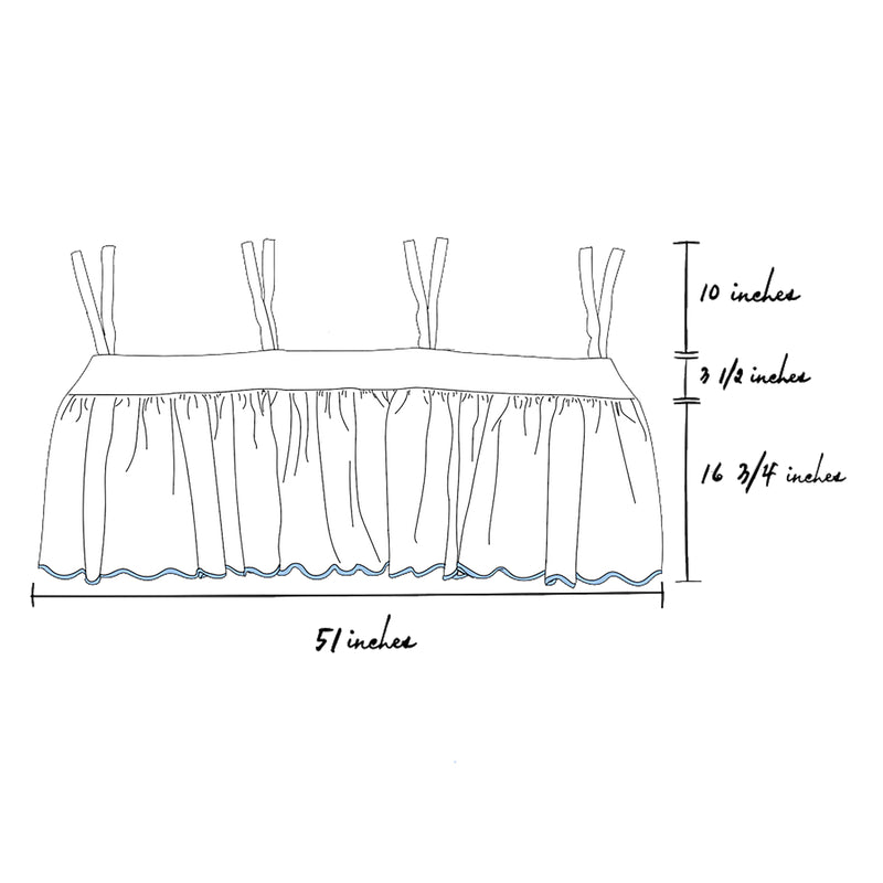 Cornflower Pique Scallop Crib Skirt