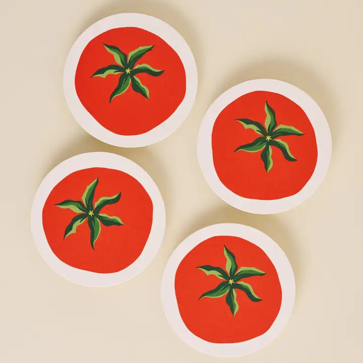 Tomato Coasters, set of 4