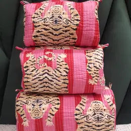 Tiger Quilted Zipper Pouches