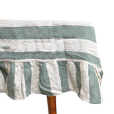 Sea Green Wide Stripe Tablecloth
