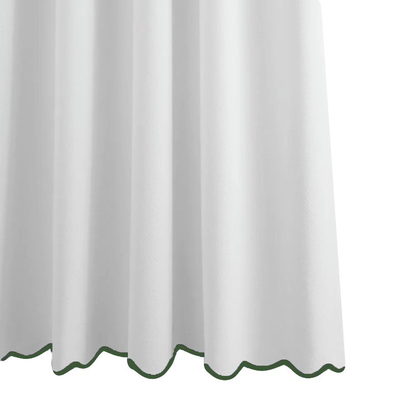 Hunter Green Somerset Scallop Shower Curtain Biscuit Home