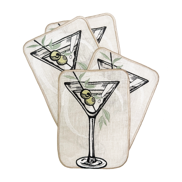 Martini Cocktail Napkins, set of 4