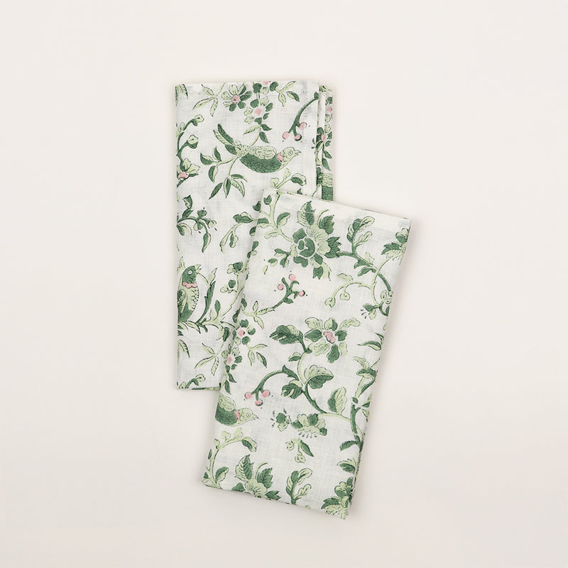 Robin & Peony Linen Dinner Napkins, set of 2