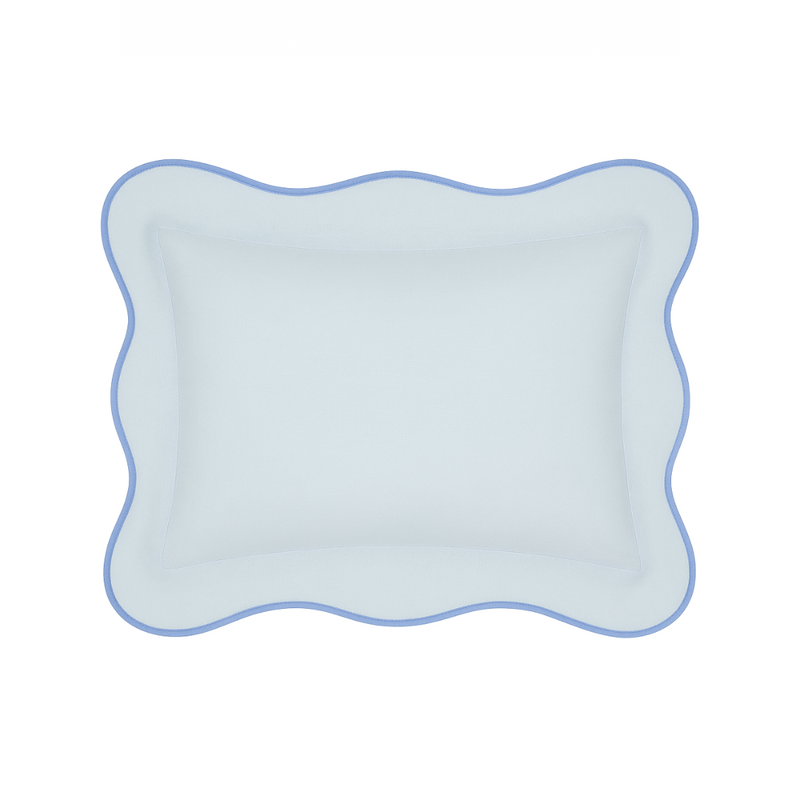 Soft Blue & Cornflower Linen Scallop Shams