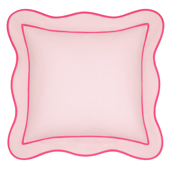 Pink & Hot Pink Linen Scallop Shams