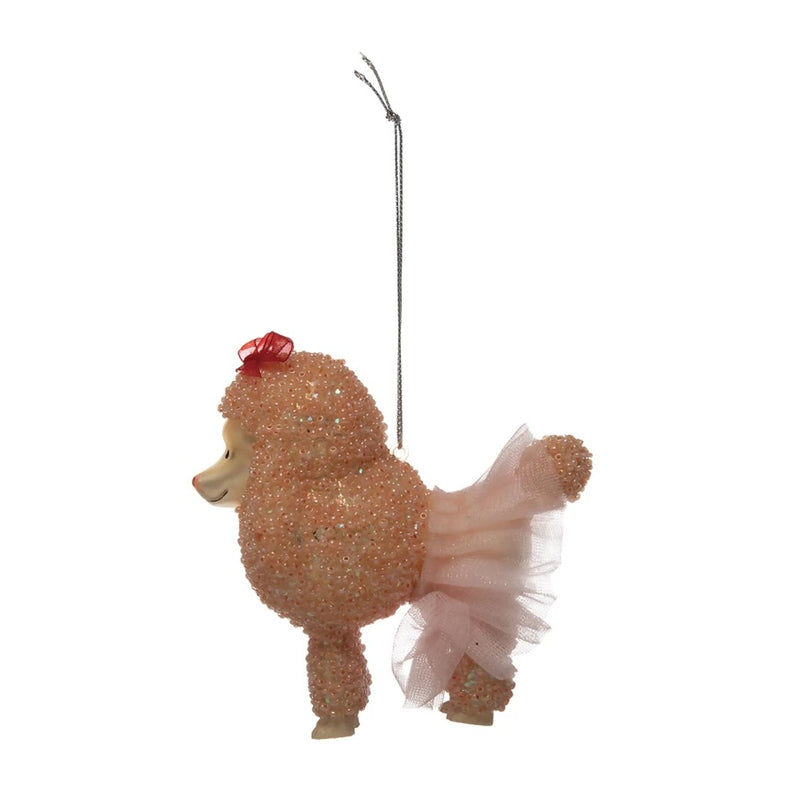 Beaded Poodle with Tutu Ornament