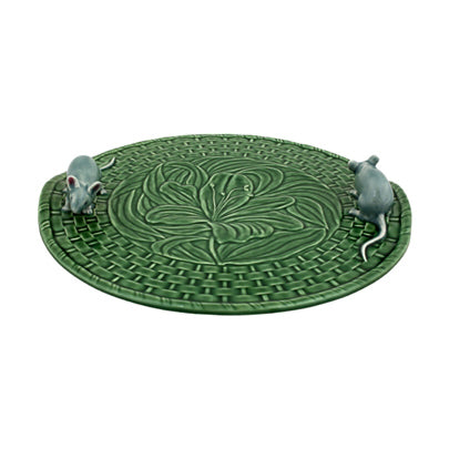 Green Lilly Cheese Tray with Mice