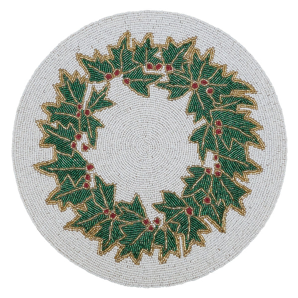 Beaded Holly Placemat
