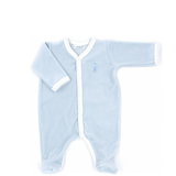 Azure Velvet Baby Footie