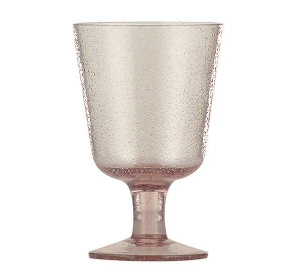 Handblown Recycled Wine Glass, Old Rose