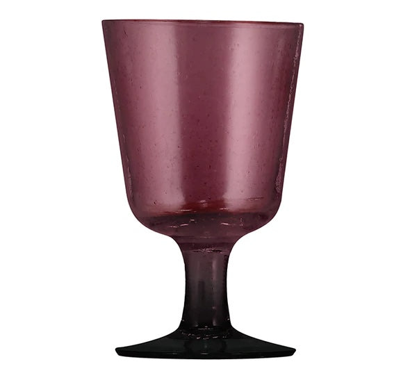 Handblown Recycled Wine Glass, Garnet