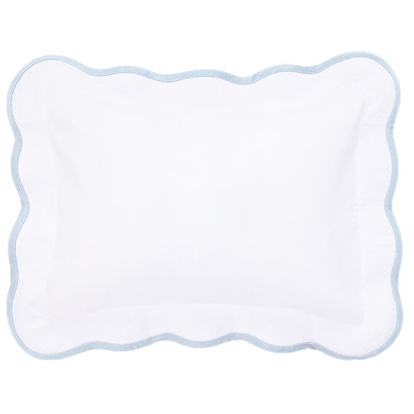 Pale Blue Pique Scallop Boudoir Sham