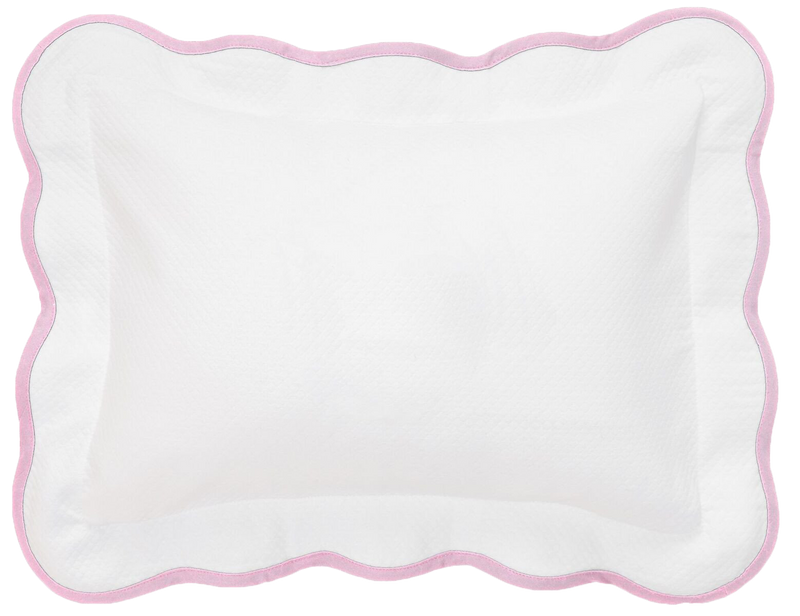 Pink Pique Scallop Boudoir Sham