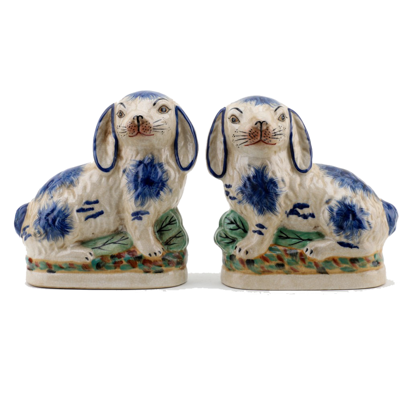 Pair of Staffordshire Bunnies