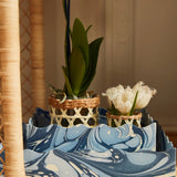 Blue Swirl Wavy Edge Tray, small