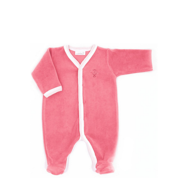 Coral Velvet Baby Footie