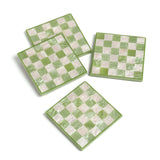 Green Check Coasters