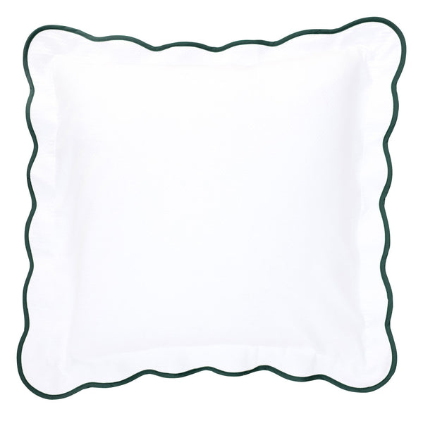 Hunter Green Pique Scallop Bedding