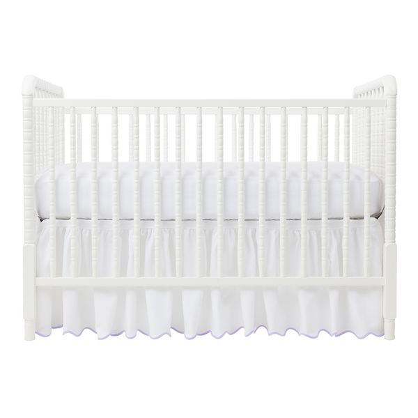 Lilac Pique Crib Skirt Biscuit Home