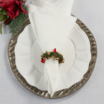 Beaded Wreath Napkin Ring, set of 4