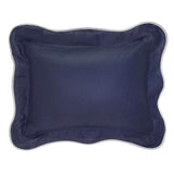 Navy & Gray Linen Scallop Shams
