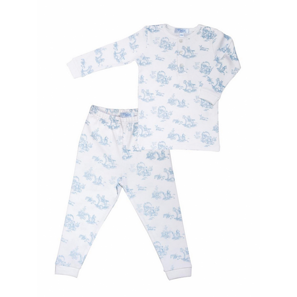 Blue Toile Baby Pajamas