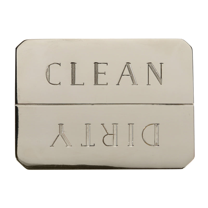 Dishwasher Magnet Clean Dirty Sign Rectangle Brown-White Version