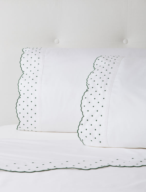 Hunter Green Swiss Dot Sheets