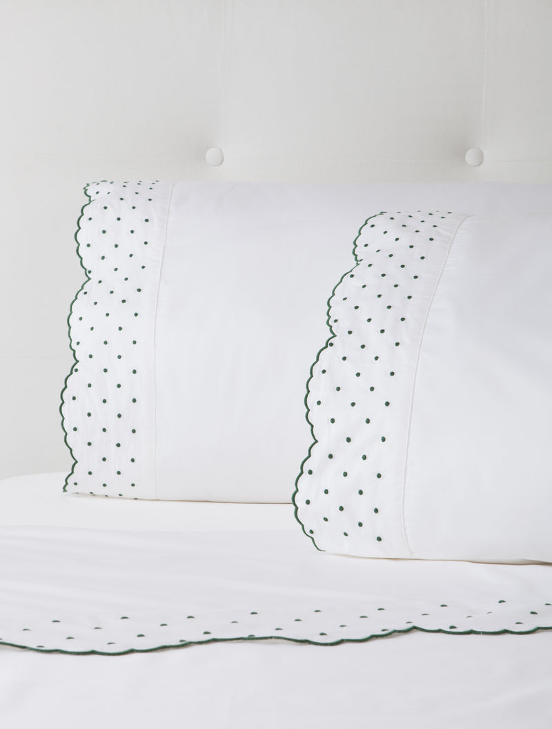Hunter Green Swiss Dot Sheets