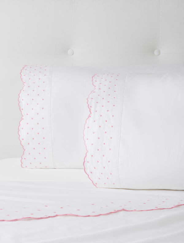 Pink Swiss Dot Sheets