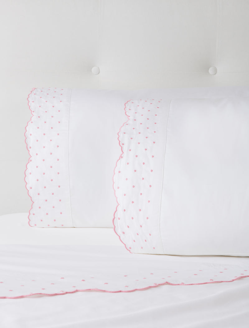 Pink Swiss Dot Sheets