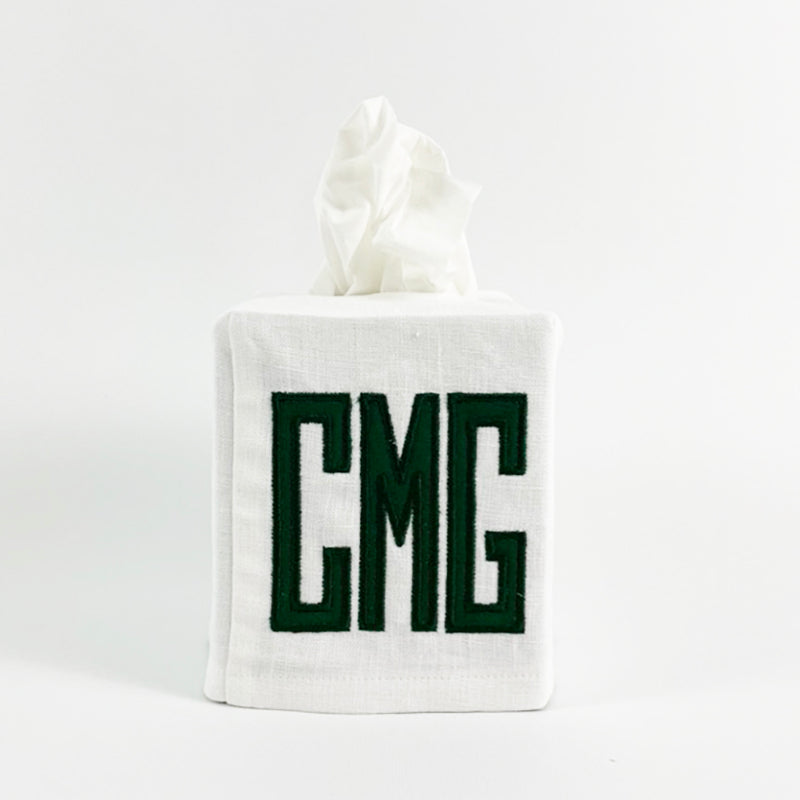 Monogrammed Tissue Box Cover