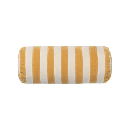 Stripe Velvet Bolster, Barley & Dusty White