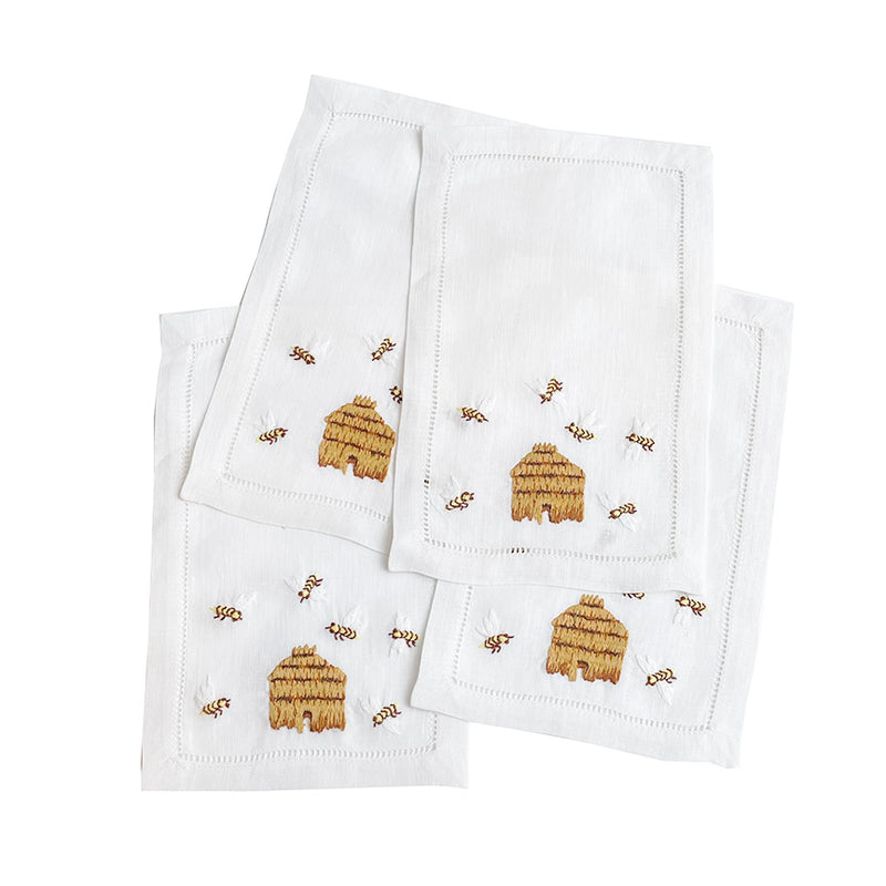 Bee Hive Cocktail Napkins, set of 4