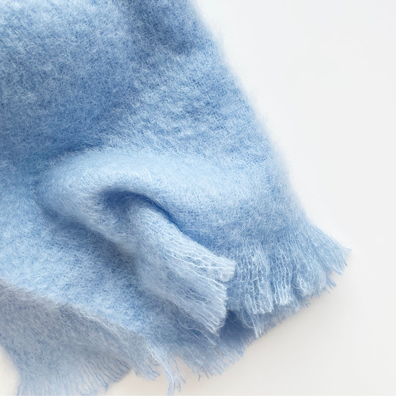 Mohair Throw, Sky Blue