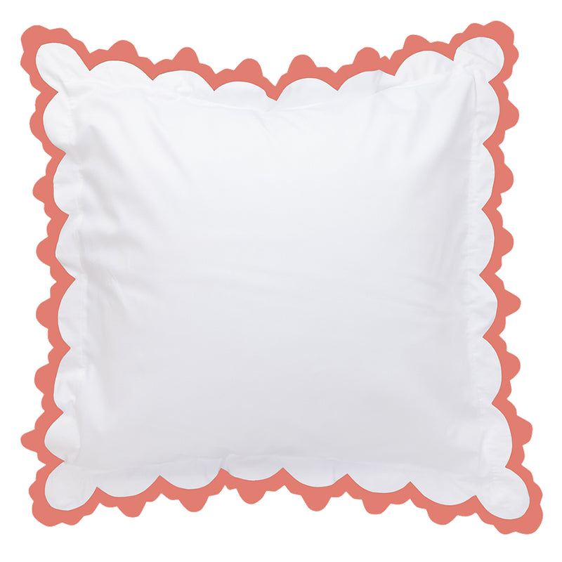 Coral Pointy Scallop Shams