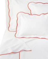 Coral Pique Scallop Bedding