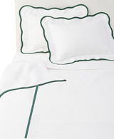 Hunter Green Pique Scallop Bedding