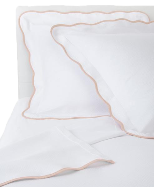 Taupe Pique Scallop Bedding