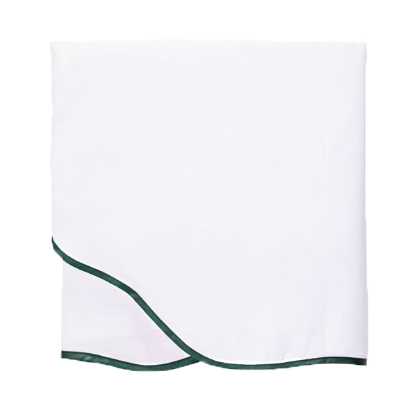 Hunter Green Pique Scallop Bedding