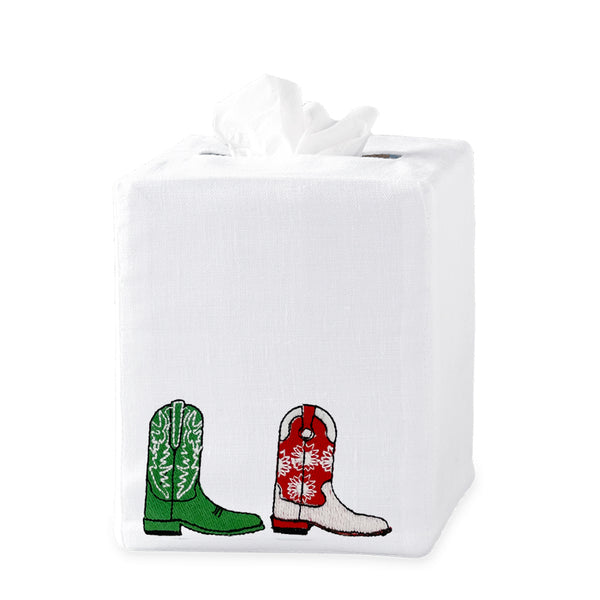 Holiday Cowboy Boots Tissue Box Cover