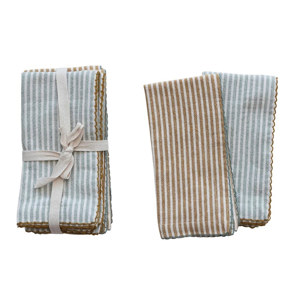 Cotton Striped Napkins, Set of 4