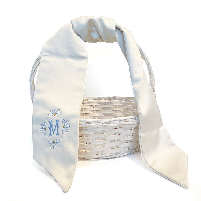 Ivory Monogrammed Wreath Sash