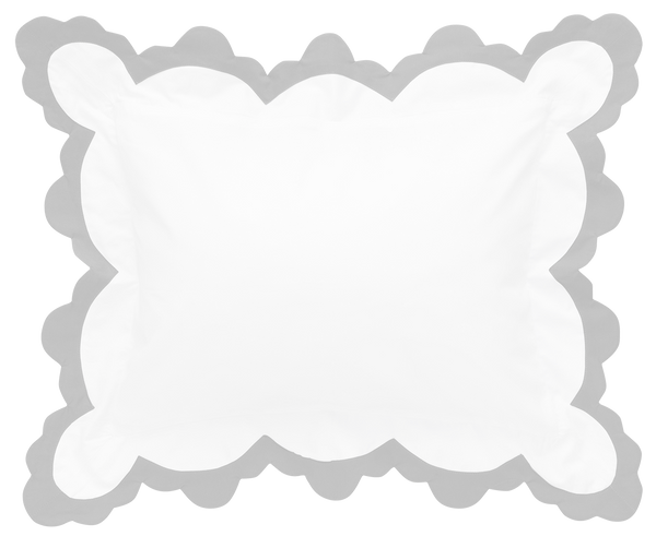 Gray Pointy Scallop Shams