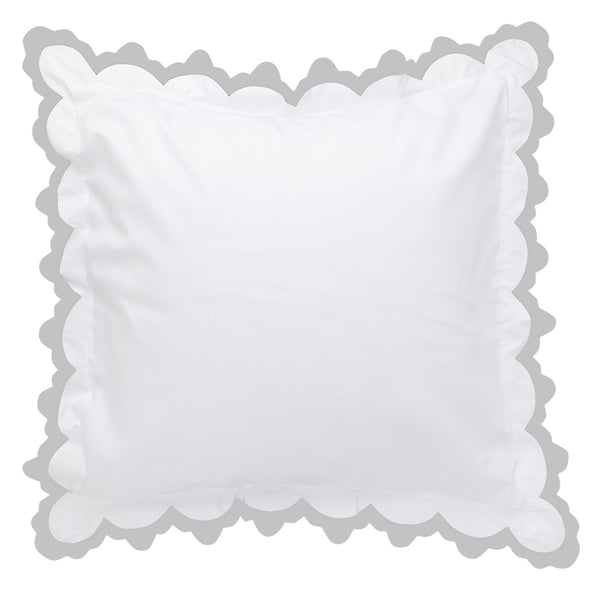 Gray Pointy Scallop Shams